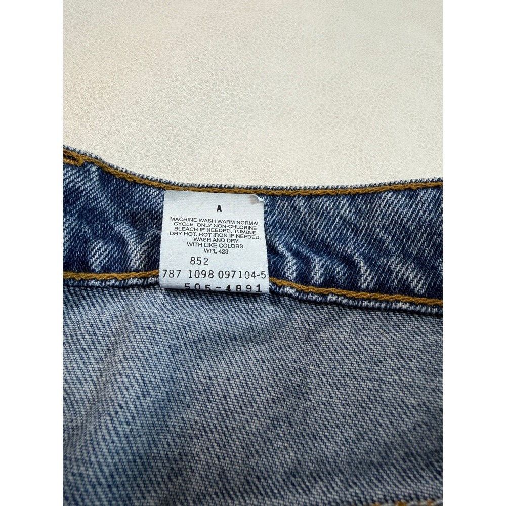 1998 Levis 505 Regular Fit Straight Leg Mens 30x30 Jeans Blue Vintage - Picture 9 of 11